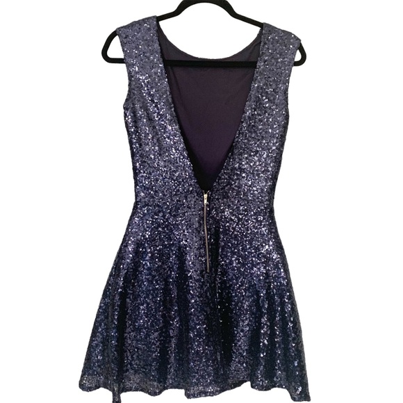 TOBI VINA SPARKLE NAVY SKATER DRESS SIZE SMALL - Picture 4 of 8
